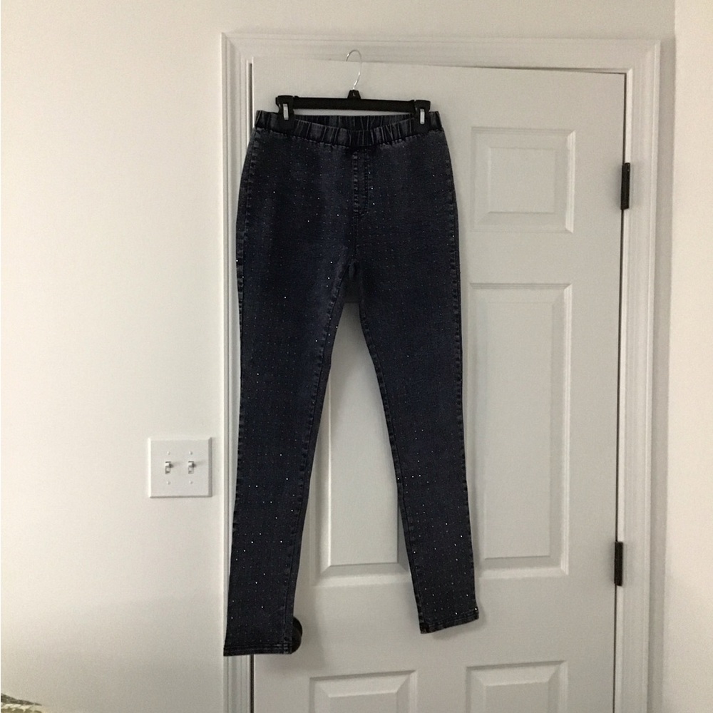 Vocal Dark Blue Elastic Waist embellished Skinny Jeans